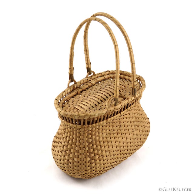 19th c. Shaker Type Miniature Woven Sewing Basket